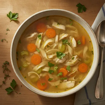 Amerikanische Hühnernudelsuppe