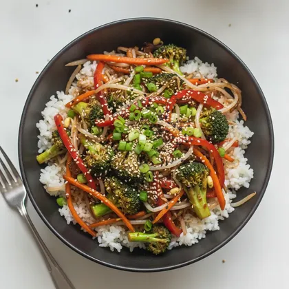 Wok-Gemüse mit Reis