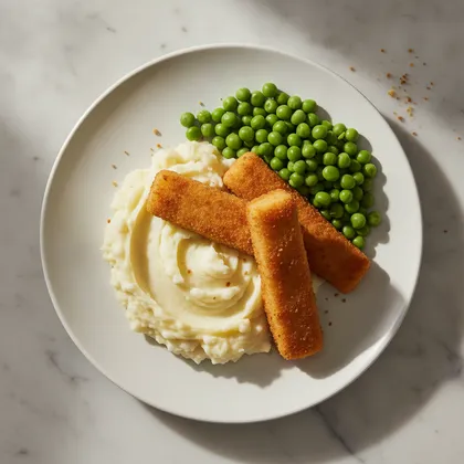 Fischstäbchen mit Püree