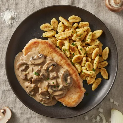 Rahmschnitzel mit Spätzle