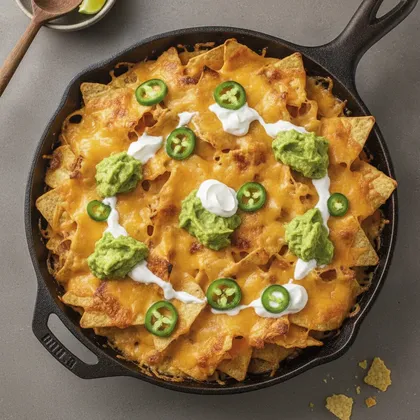 Überbackene Käse-Nachos mit Jalapeños