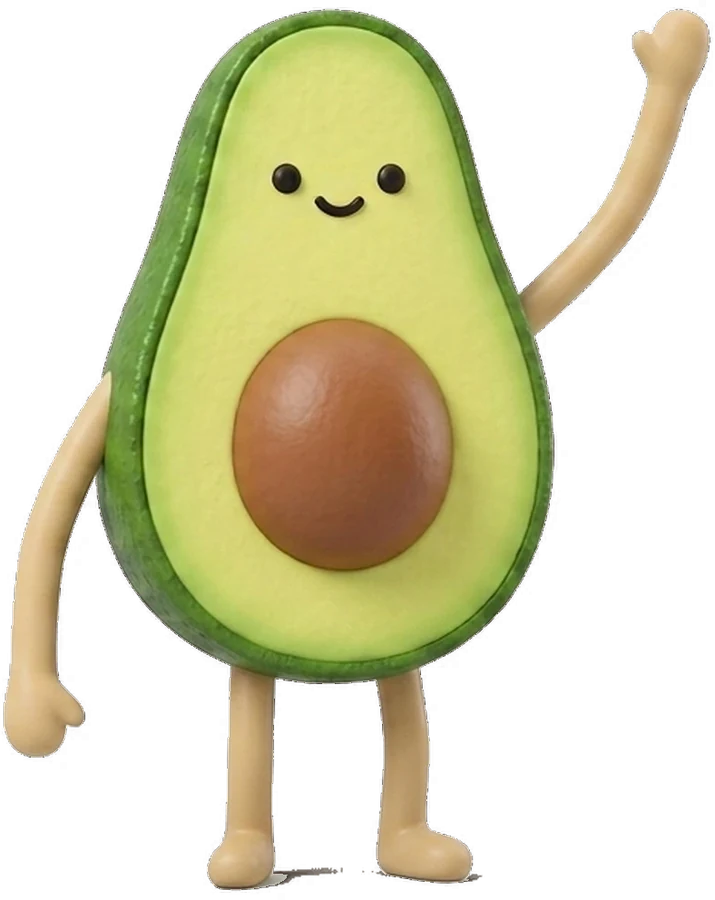 Avocado, die winkt